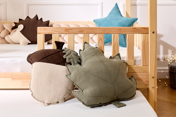 Rudens lapas formas lina spilvens – haki - 2