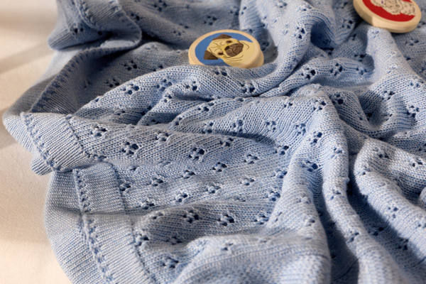Prolamovaná bambusová deka – modrá - 2