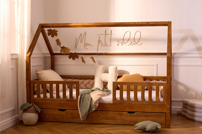 Lit Cabane L Premium 20 cm 90x190 cm - Vintage - 2