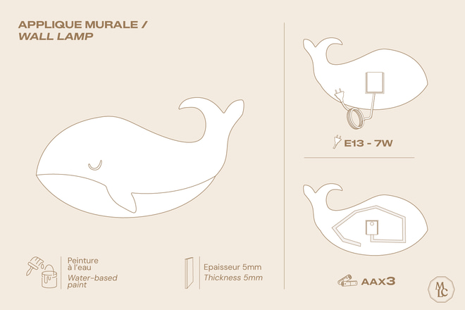 Applique murale Baleine - 7