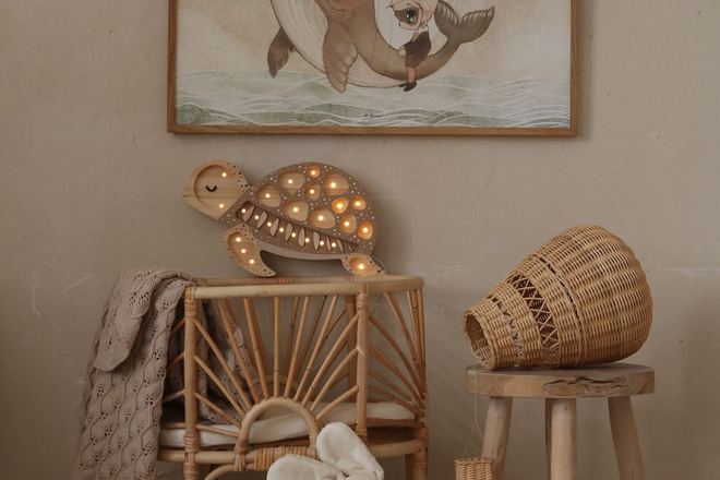 Cappuccino kilpkonnakujuline LED-lamp – Little Lights - 7