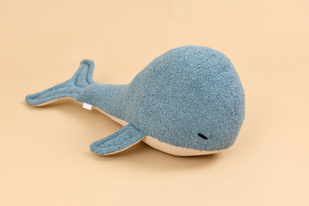 Coussin Baleine XL - Bouclé Bleu - 1