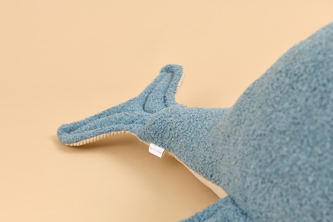 Coussin Baleine XL - Bouclé Bleu - 4