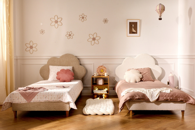 Lit Nuage Bouclé 90x190 cm - Sandshell - 5