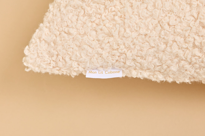 Bouclé-sydäntyyny – vanilja - 3