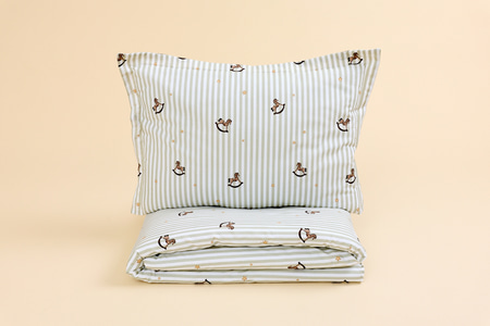 Ensemble Couette et Oreiller 100x160 Coton Avec Garnissage - Rocking Horse - 7
