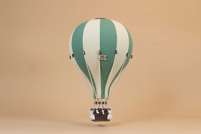 Luftballon i grøn og ecru - 1