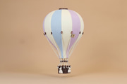 Balon cu aer cald roz, albastru și ecru - 1