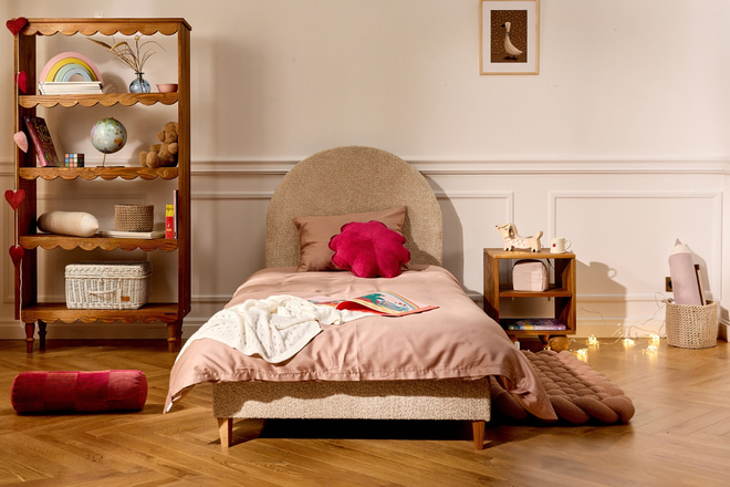 Cama Arco Bouclé 90X190 cm - Sandshell - 1