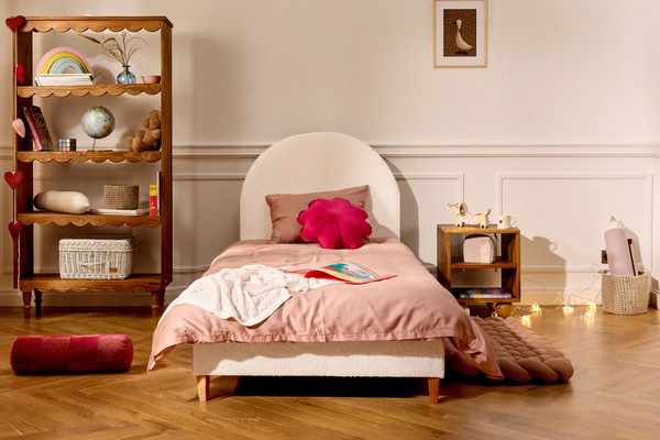 Bed Arche Bouclé 90x190 cm - kokosmelk - 1