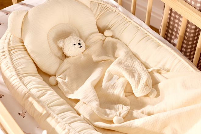 Musselin Babynestchen - Vanille Set - 1