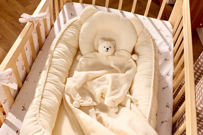 Musselin Babynestchen - Vanille Set - 2