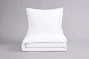Juego de Cama de Algodón con Bordado Inglés 140x200 - Blanco - 1