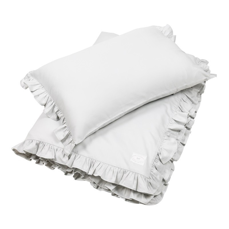 Light Grey Duvet With Ruffles 100x135