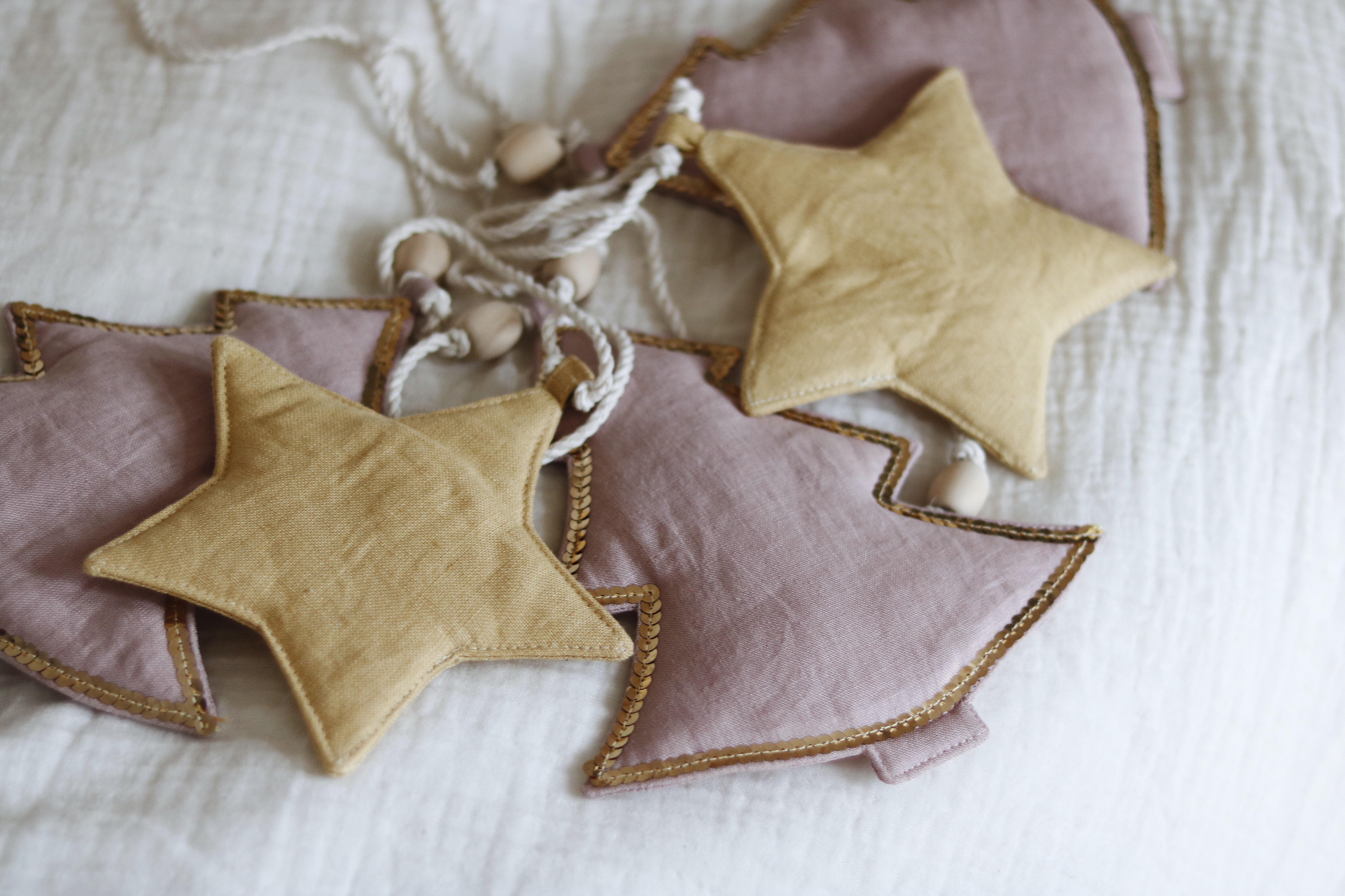 Guirlande Sapin Rose Dorée Guirlande Sapin Rose Dorée