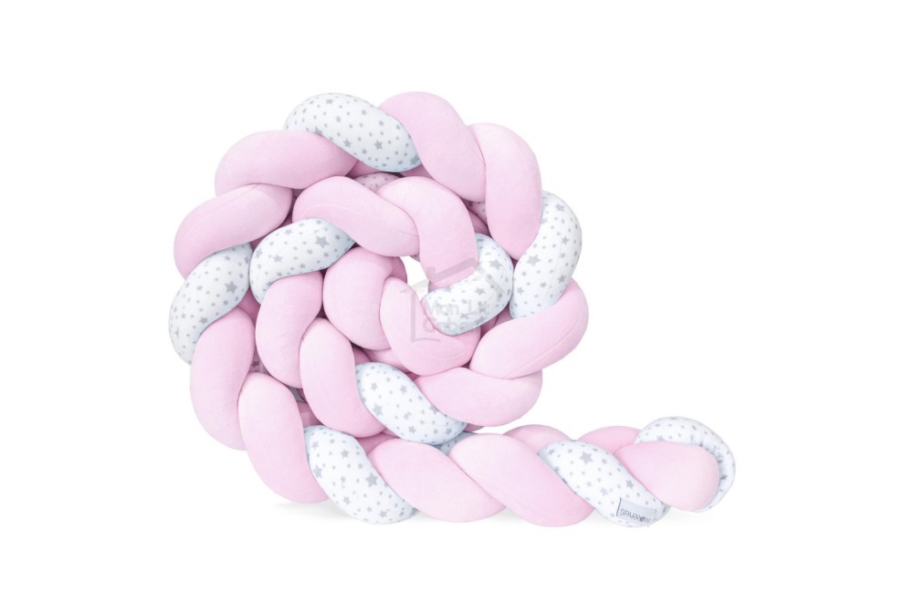 Starry Pink Bed Bumper - 3 Ropes 