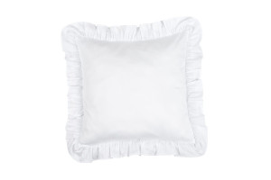 Ruffle Glamour White Cushion