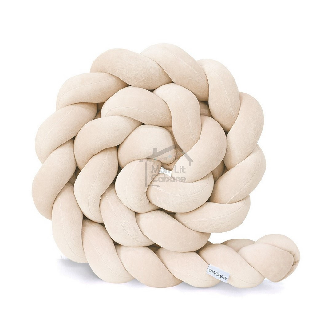 Almond Bed Bumper - 3 Ropes