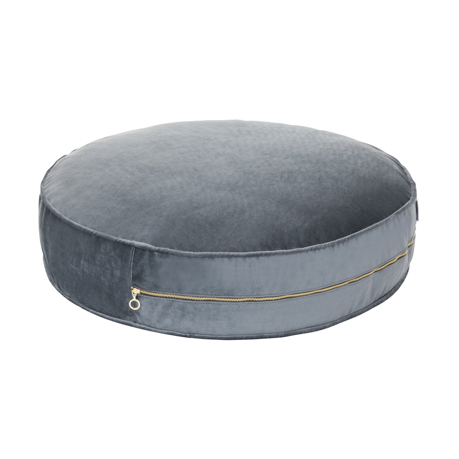 Pouf en Velours Gris Foncé