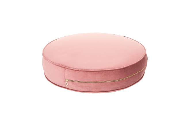 Velvet Vintage Pink Pouffe
