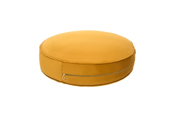 Pouf en Velours Jaune