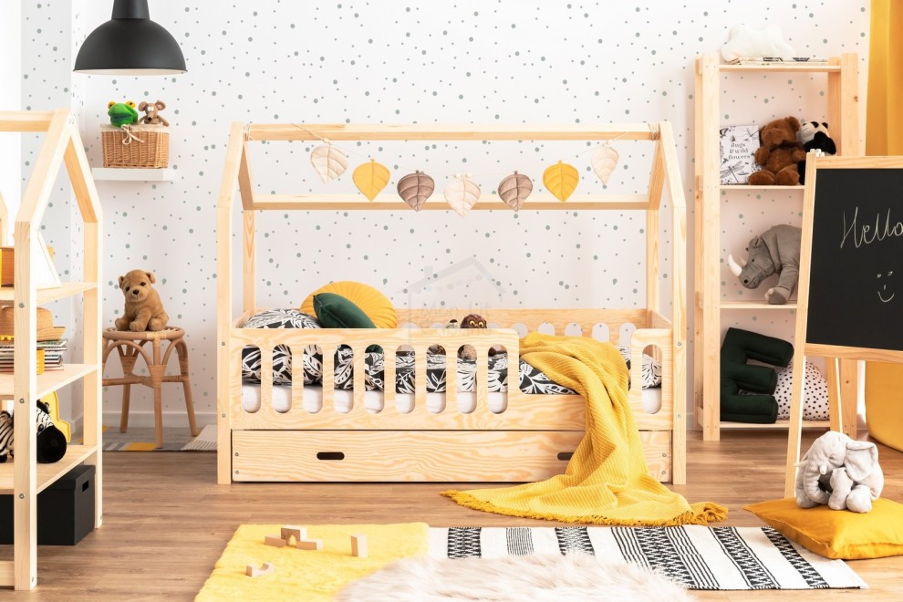 Lit cabane enfant BUNKY 90 x 190 beige - La Poste