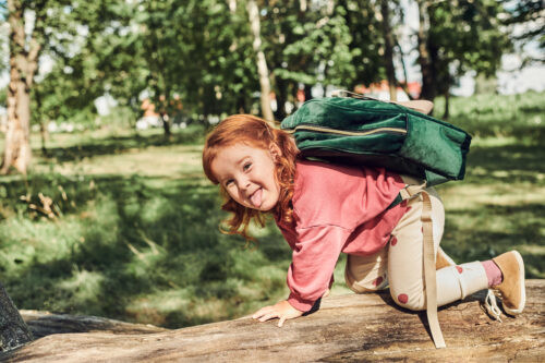 Rucksack Samt Grau