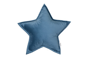 Almofada de veludo Estrela Azul