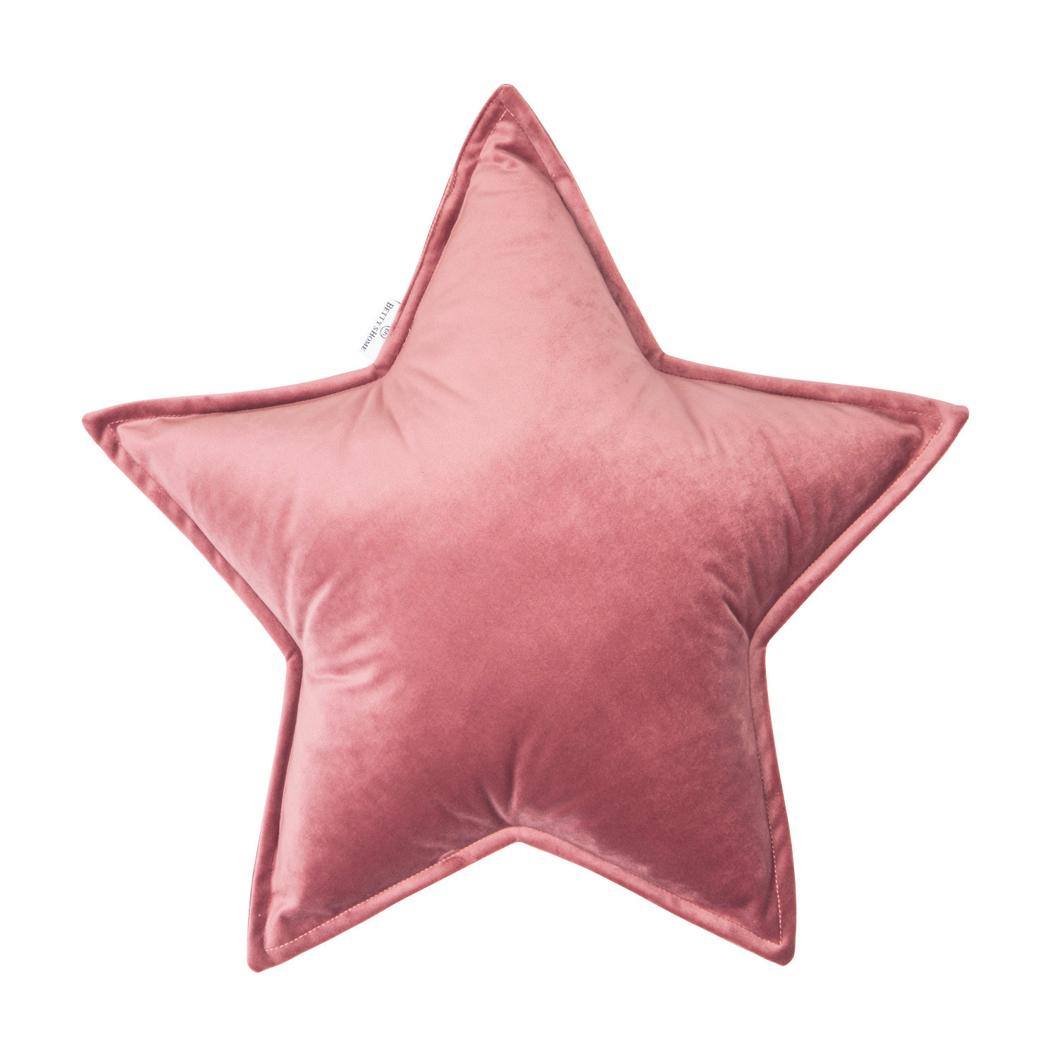 Cojín Estrella de Terciopelo Rosa Viejo