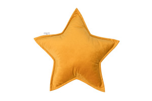 Yellow Star Velour Cushion