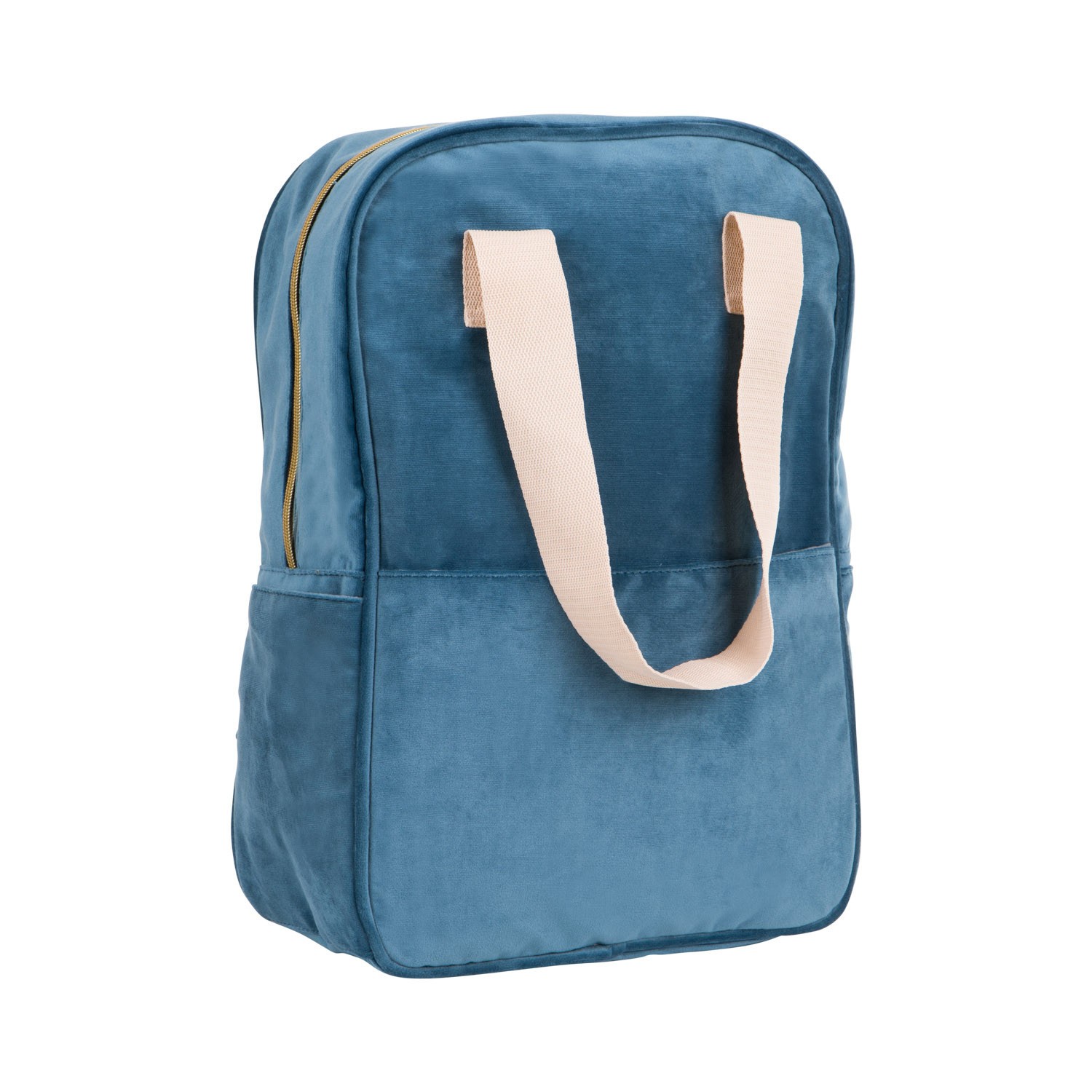 Rucksack Samt Petrolblau