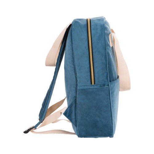 Rucksack Samt Petrolblau