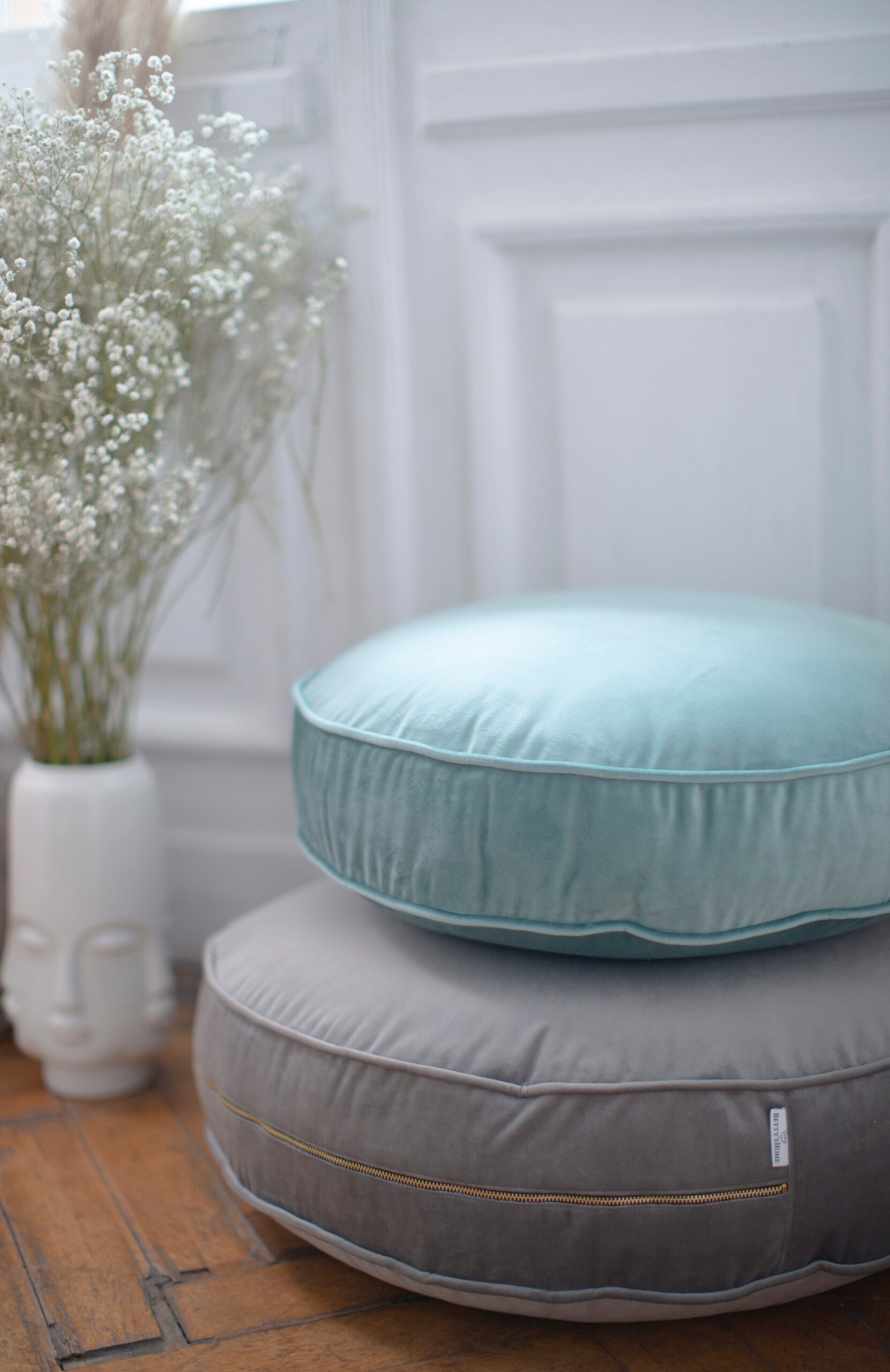 Velvet Dark Grey Pouffe