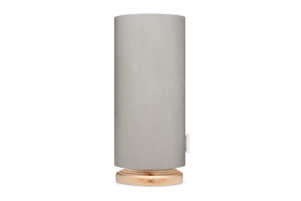 Lámpara pequeña de mesa de terciopelo gris