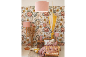 Pink Linen Floor Lamp