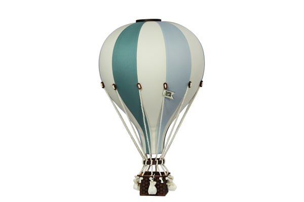 Balão de ar quente Verde, Azul & Creme