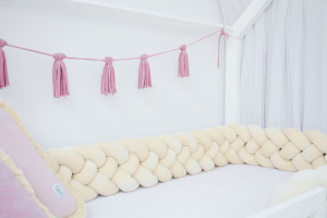 Almond Bed Bumper - 4 Ropes