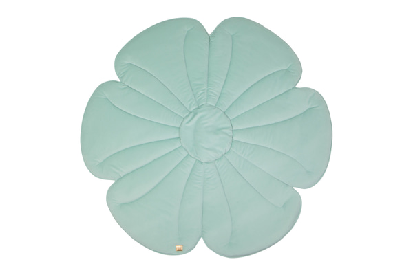 Tapis Fleur en Velours Vert Menthe