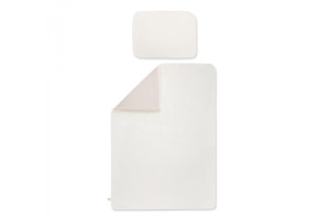 Double Sided 75x100 Duvet & Pillow Set - White & Sepia Rose Linen 