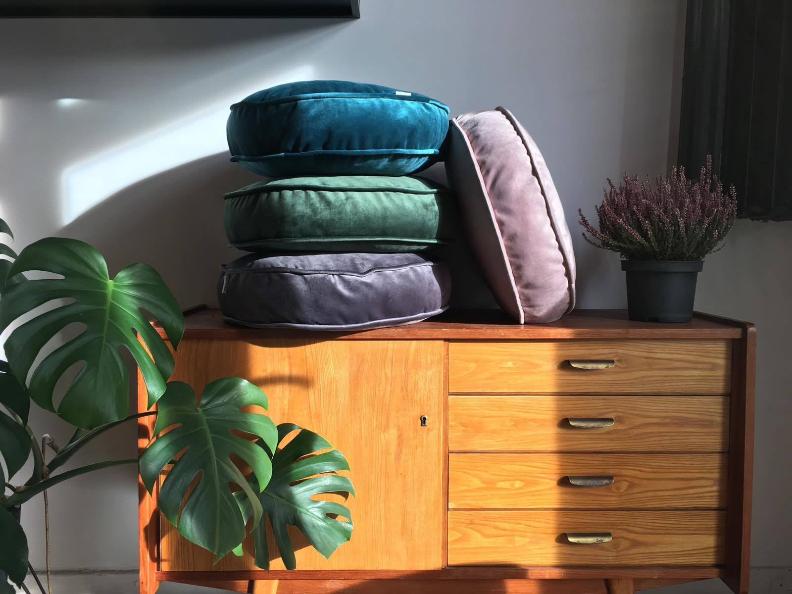 Velvet Dark Grey Pouffe