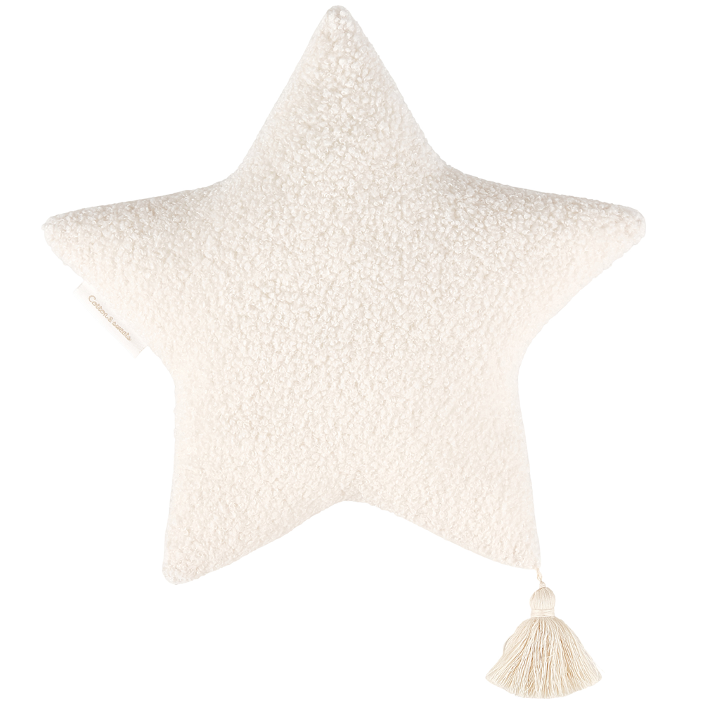 Coussin Étoile Bouclet Ecrue