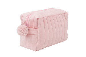 Powder Pink Quilted Toiletry Bag