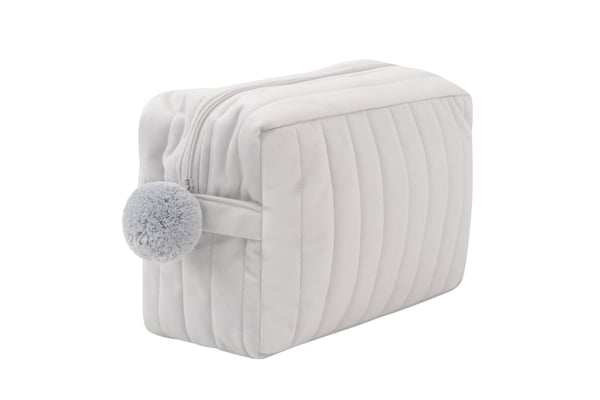 Grey Quilted Toiletry Bag