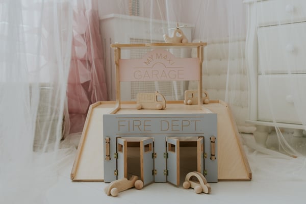Garage en bois Mini Rouge