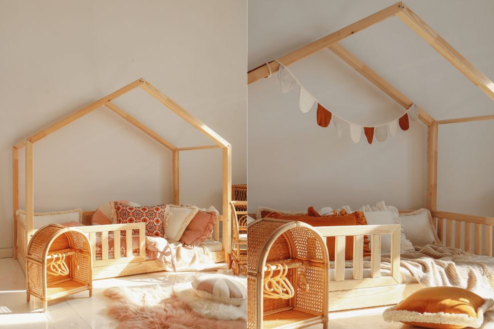 Cama casita DMT 90x190 : cama para niños - Monlitcabane