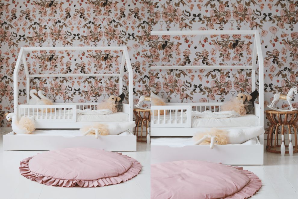 Letto a capanna bambino con materasso 90 x 190 cm in Abete Bianco AVENTURIER