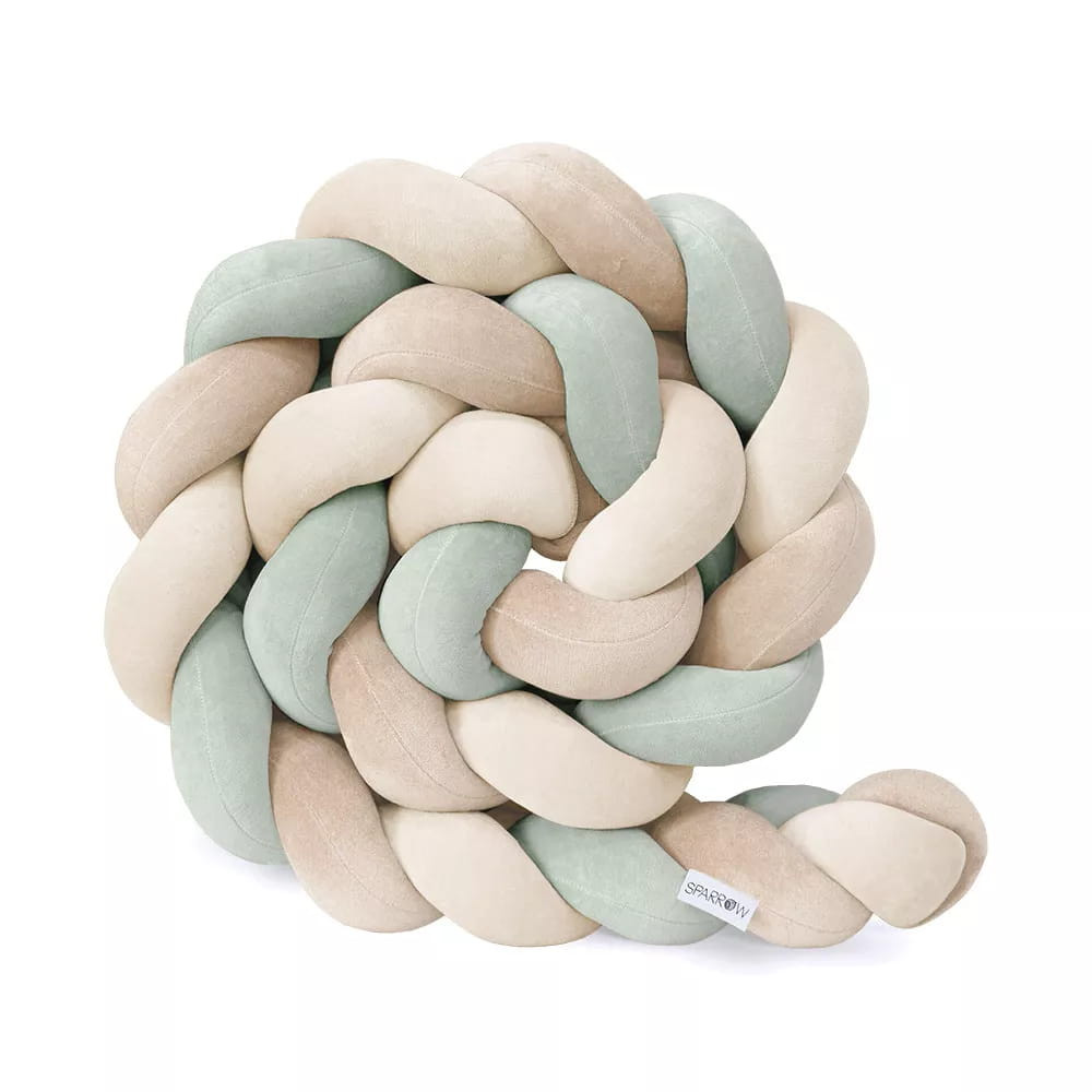 Saldi Estivi - Paracolpi intrecciato 3 Spighe - Verde Salvia, Mandorla i Beige