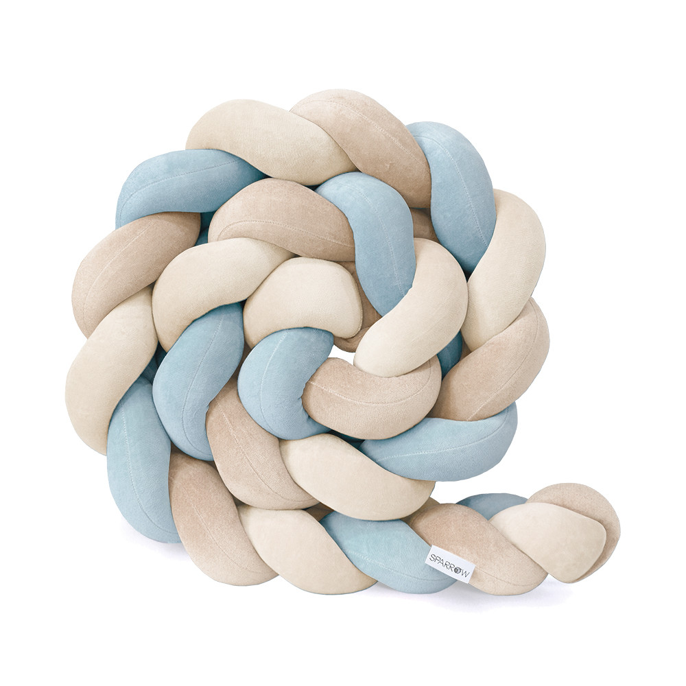 Saldi Estivi - Paracolpi intrecciato 3 Spighe - Ice Blue, Mandorla i Beige