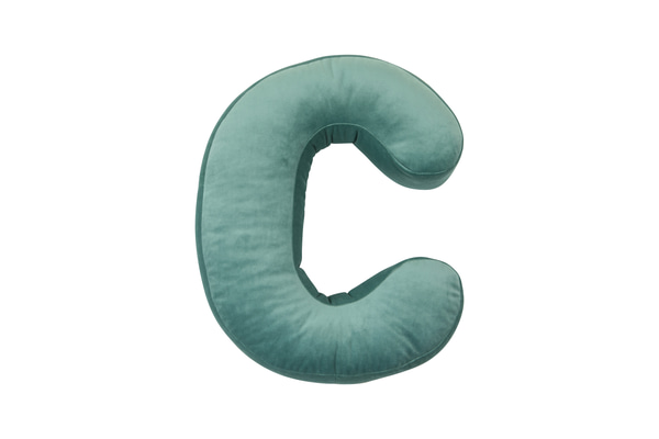 Coussin Lettre C - Velours Menthe