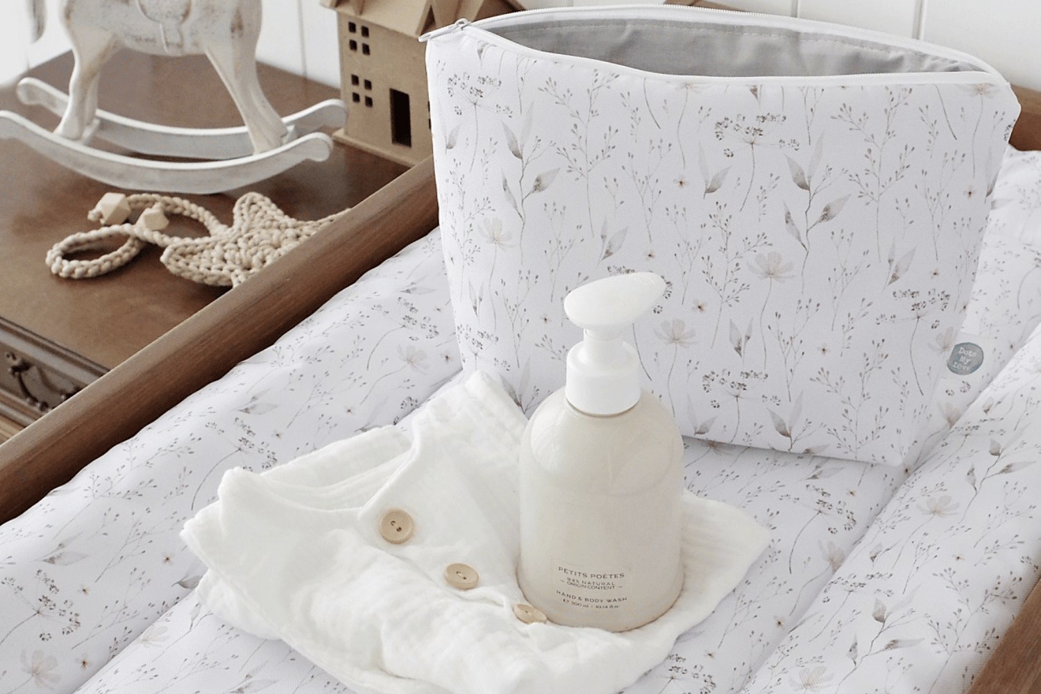 - Matelas à Langer pour Plan à Langer 73x47cm  - Meadow - Blanc (Mon Lit Cabane) - Image 2